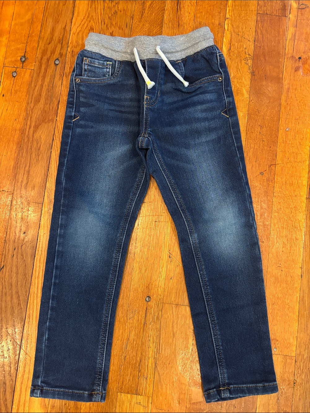 Cat & Jack Dark Blue Kids Jogger Jeans with Gray Waistband